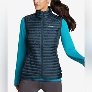 Eddie Bauer Women's EB650 Goose Down Puffer Vest Jacket Small Microweight Zip Up